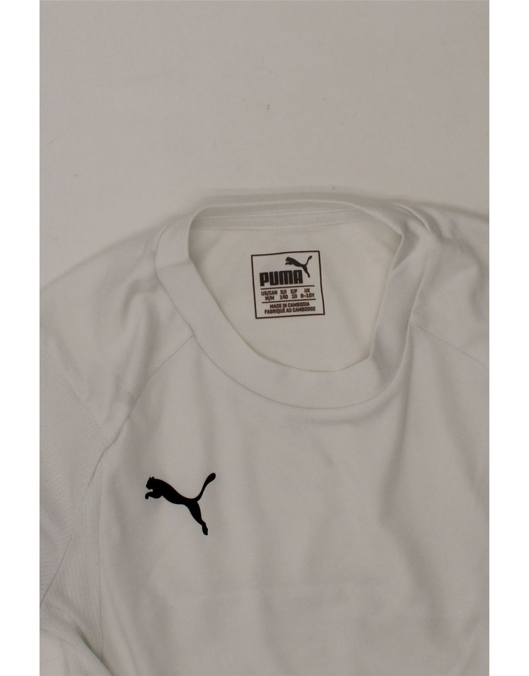PUMA Boys T-Shirt Top 9-10 Years White Vintage Puma and Second-Hand Puma from Messina Hembry 