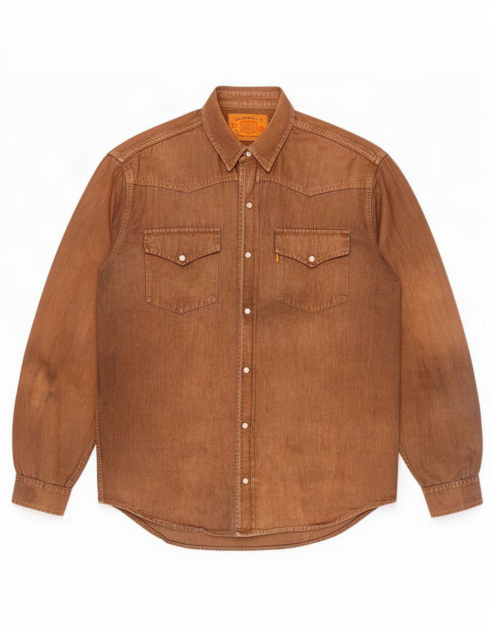 Levi's Hombre Camisa Vaquera De Algodón Marrón Medio