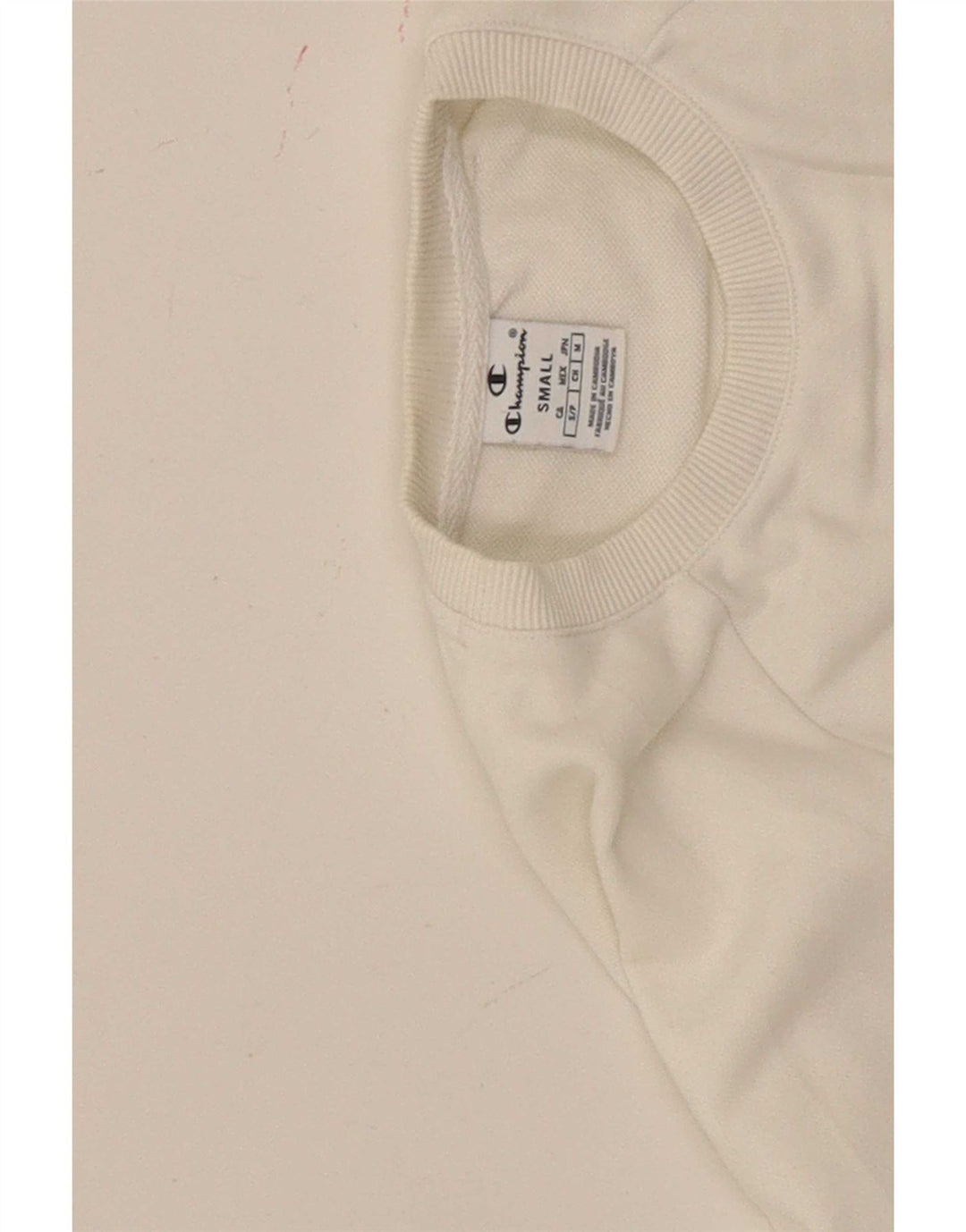 Champion Top corto con gráfico de gran tamaño para mujer, manga larga, talla 40, color blanco