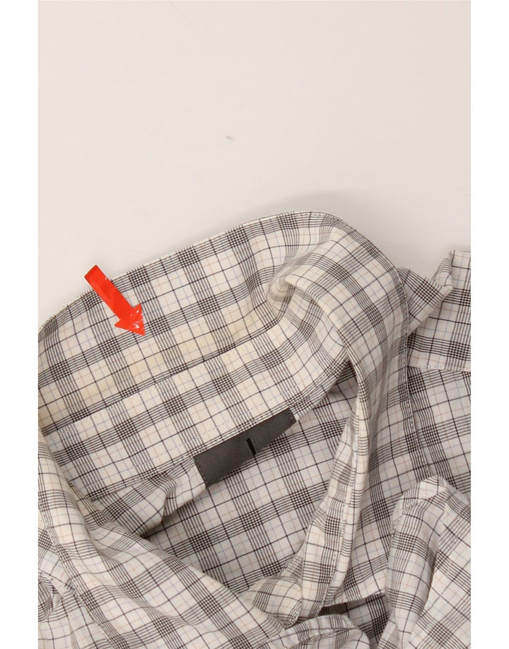 Calvin Klein Camisa Slim Fit para Hombre con Cuadros Grises Grandes