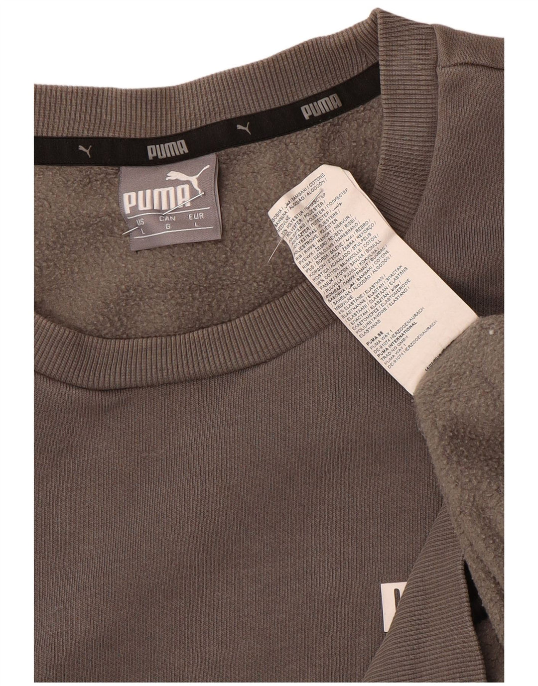 Puma Hombre Sudadera Jumper Grande Gris Algodón