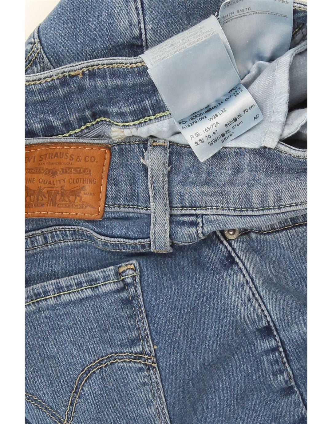 Levi's Mujer 712 Slim Jeans W28 L32 Algodón Azul