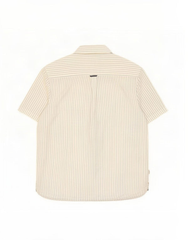 Camisa de corte clásico de manga corta para hombre de White Stuff 2XL de algodón a rayas