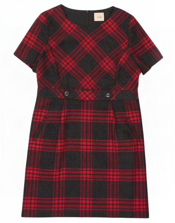 Hobbs Vestido tubo para mujer UK 46 Lana a cuadros rojos grandes
