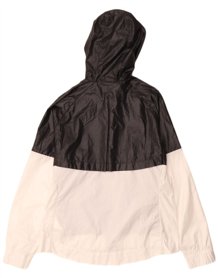 Nike Chaqueta impermeable con capucha para mujer UK 46 Grande Negro Colorblock Poliéster
