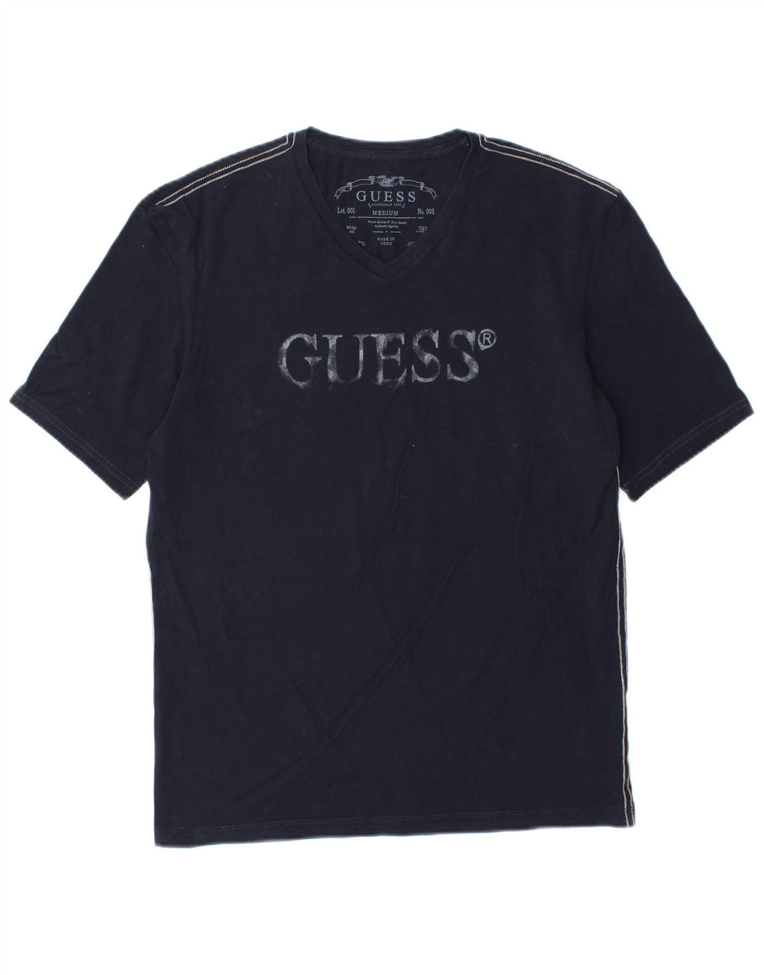 Guess Camiseta Gráfica Para Hombre Top Medium Azul Marino Algodón