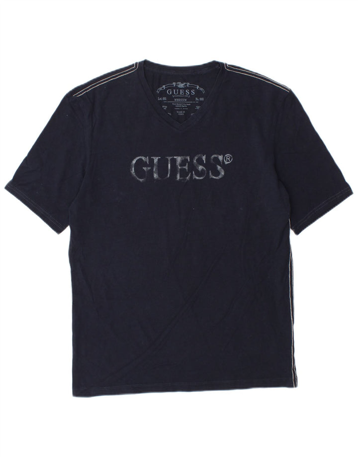 Guess Camiseta Gráfica Para Hombre Top Medium Azul Marino Algodón