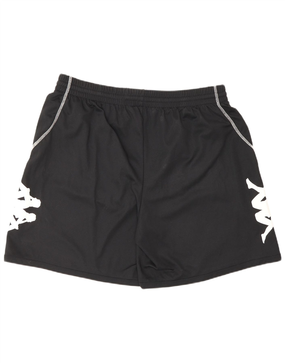 Kappa Pantalones cortos deportivos gráficos para hombre XL Poliéster negro