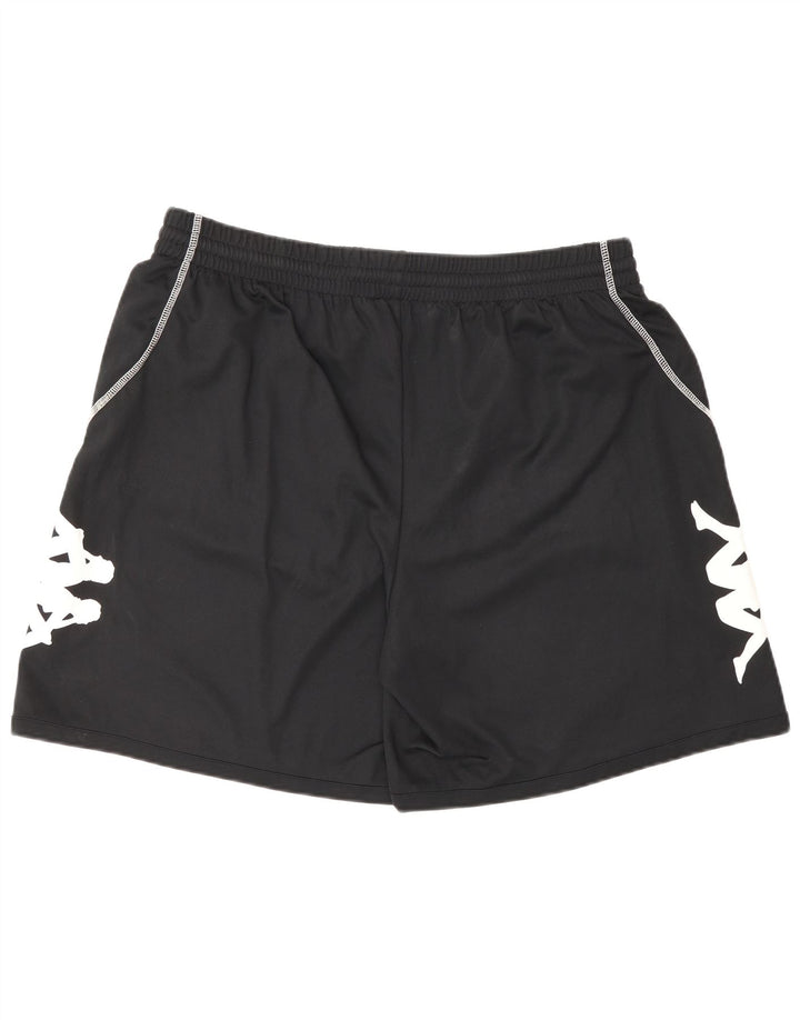 Kappa Pantalones cortos deportivos gráficos para hombre XL Poliéster negro