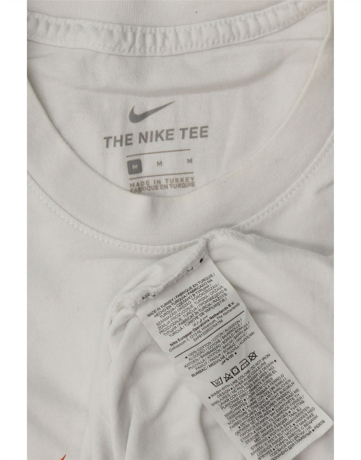 Nike Camiseta gráfica para hombre Top mediano de algodón blanco