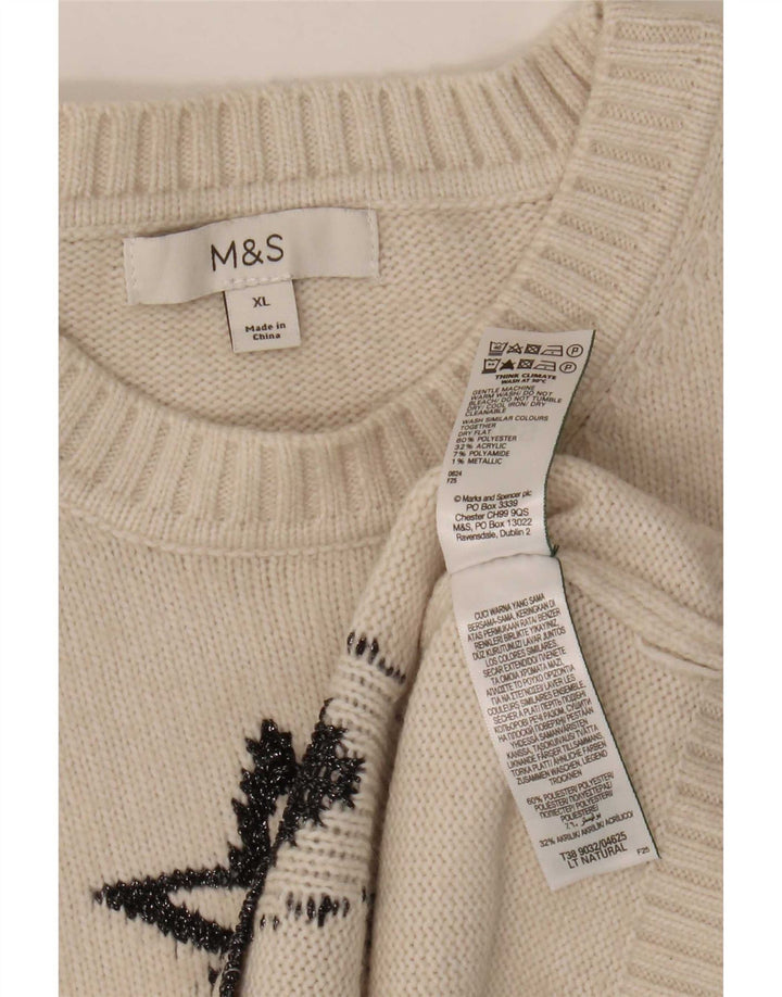 Marks & Spencer Suéter con Cuello Redondo y Estampado Abstracto para Mujer UK 40 XL B