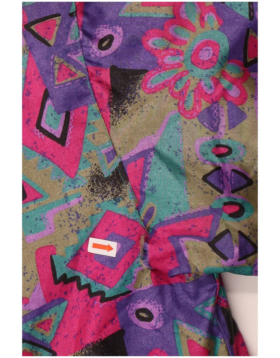 VINTAGE Abrigo cortavientos con capucha para niñas 15-16 años Geométrico multicolor