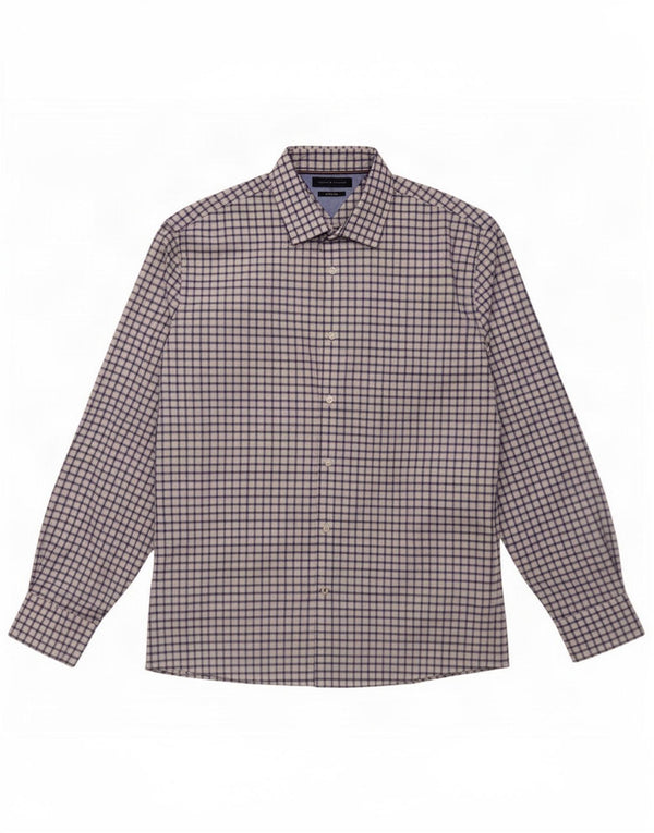 Tommy Hilfiger Camisa para hombre talla 16 1/2 grande algodón a cuadros blanco