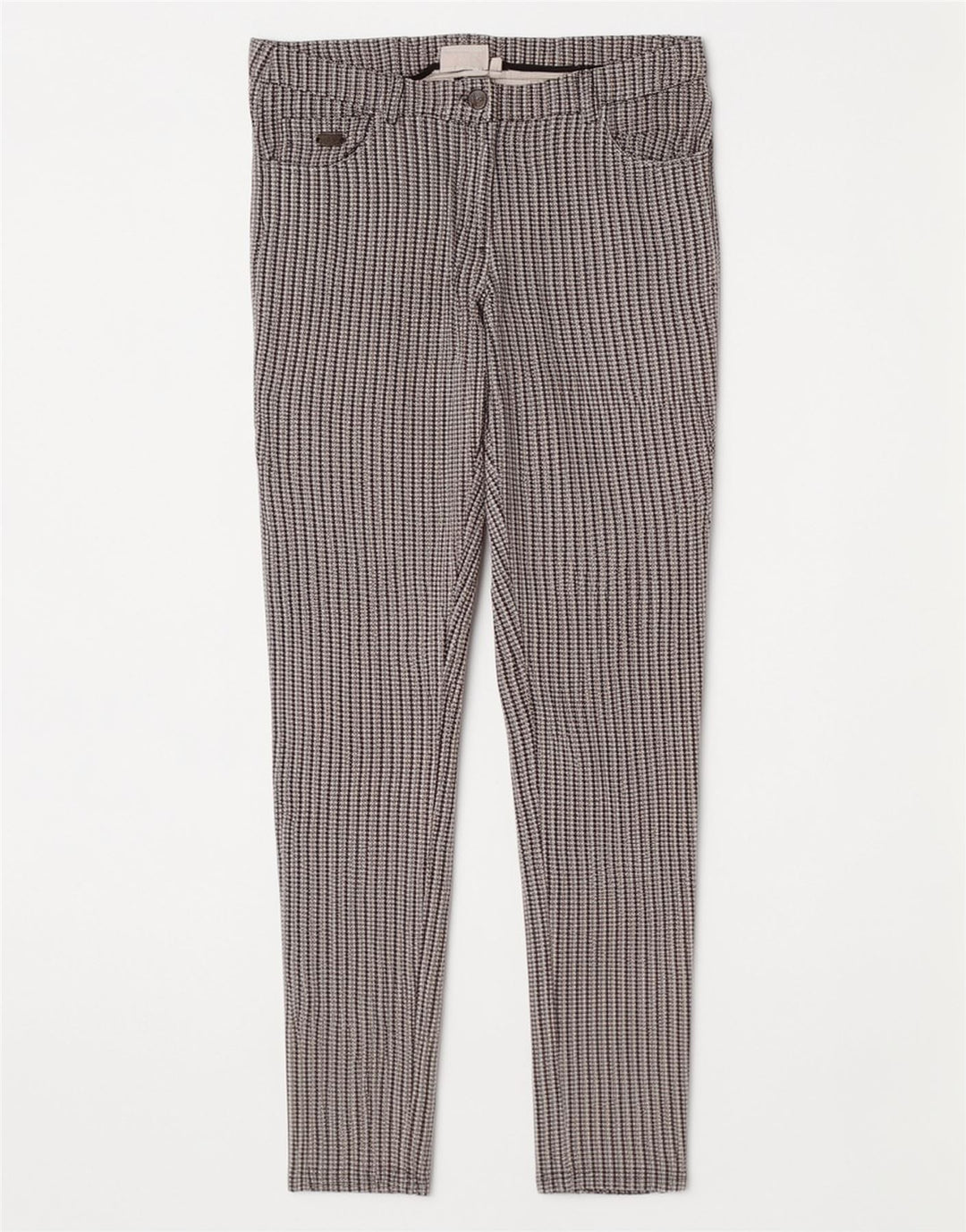 Ellesse Mujer Pantalones Casuales Slim Medium W30 L28 Viscosa De Pata De Gallo Gris