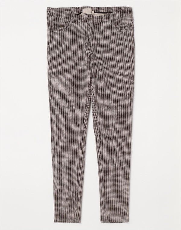 Ellesse Mujer Pantalones Casuales Slim Medium W30 L28 Viscosa De Pata De Gallo Gris