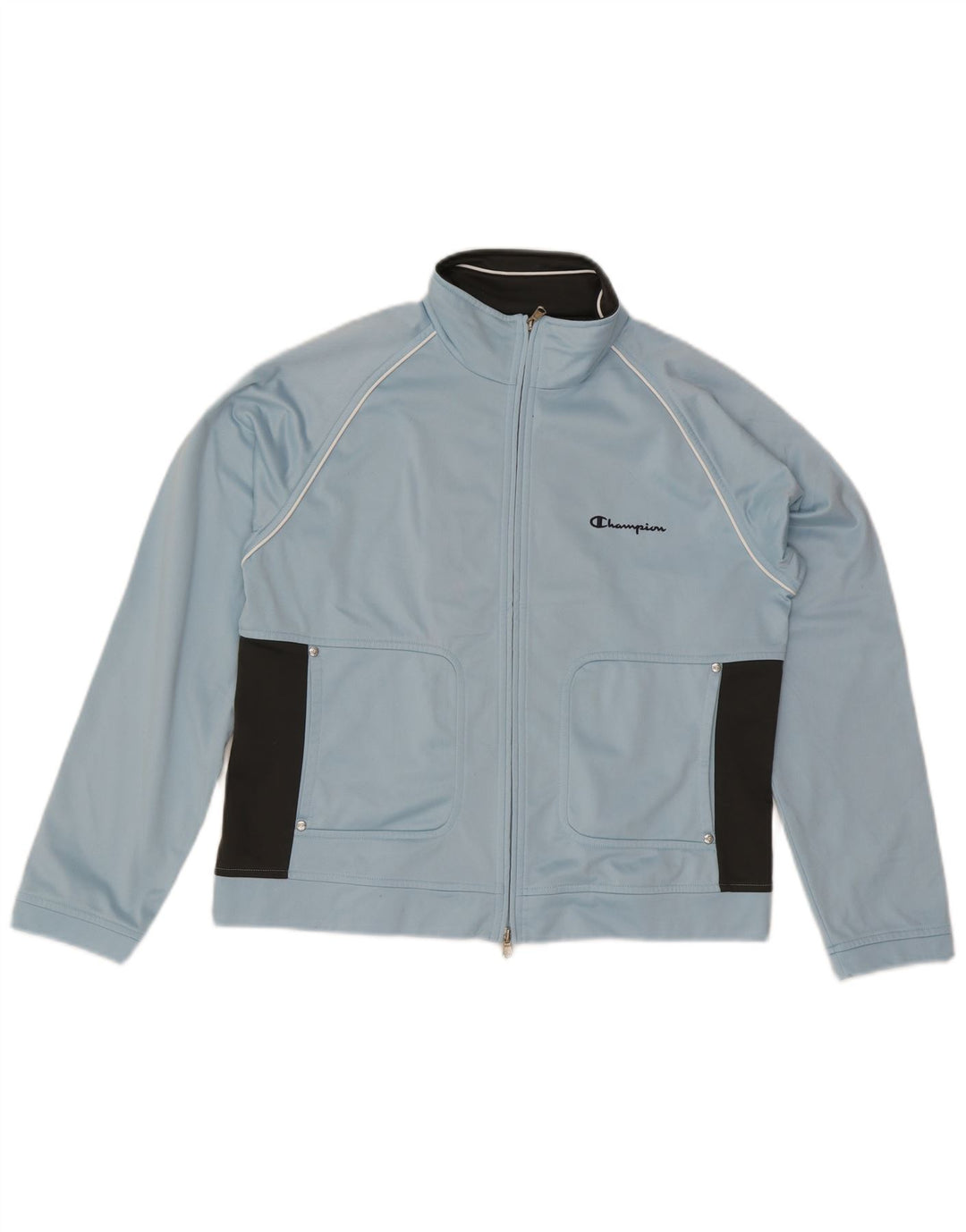 Champion Chaqueta de chándal para mujer UK 46 Grande Azul Colorblock Poliéster