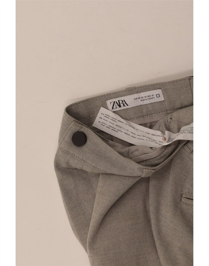 ZARA Womens Slim Chino Trousers Medium W31 L29 Grey Polyester