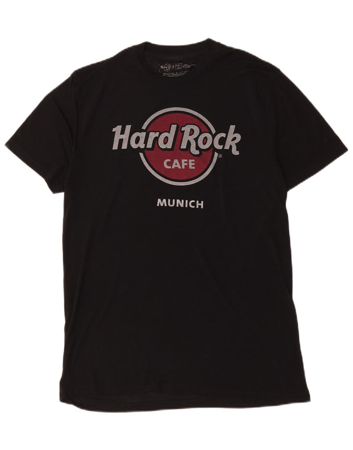 Hard Rock Cafe Mens Munich Graphic Camiseta Top Mediano Negro