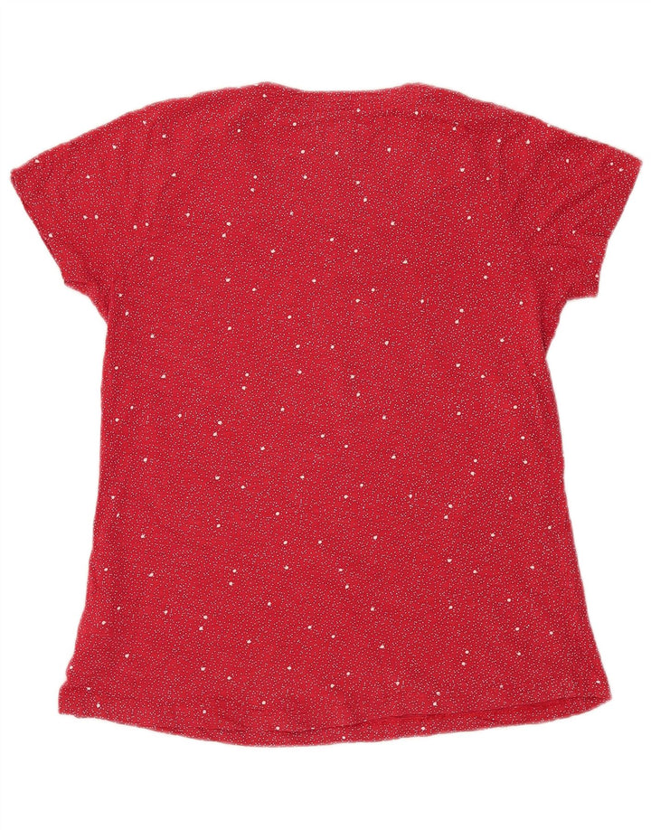 FAT FACE Camiseta para mujer Top UK 10 Small Red Spotted Cotton