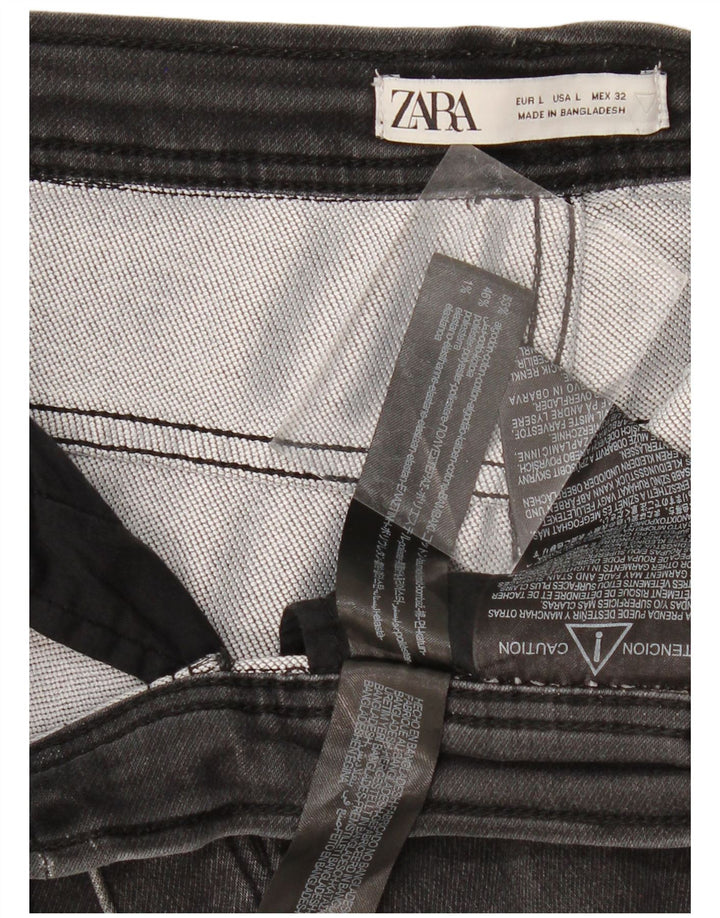 Zara Mujer Shorts Vaquero Grande W32 Algodón Gris