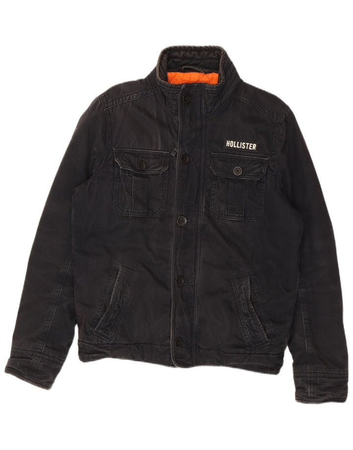 Hollister Chaqueta utilitaria para hombre Reino Unido 40 Grande Algodón negro