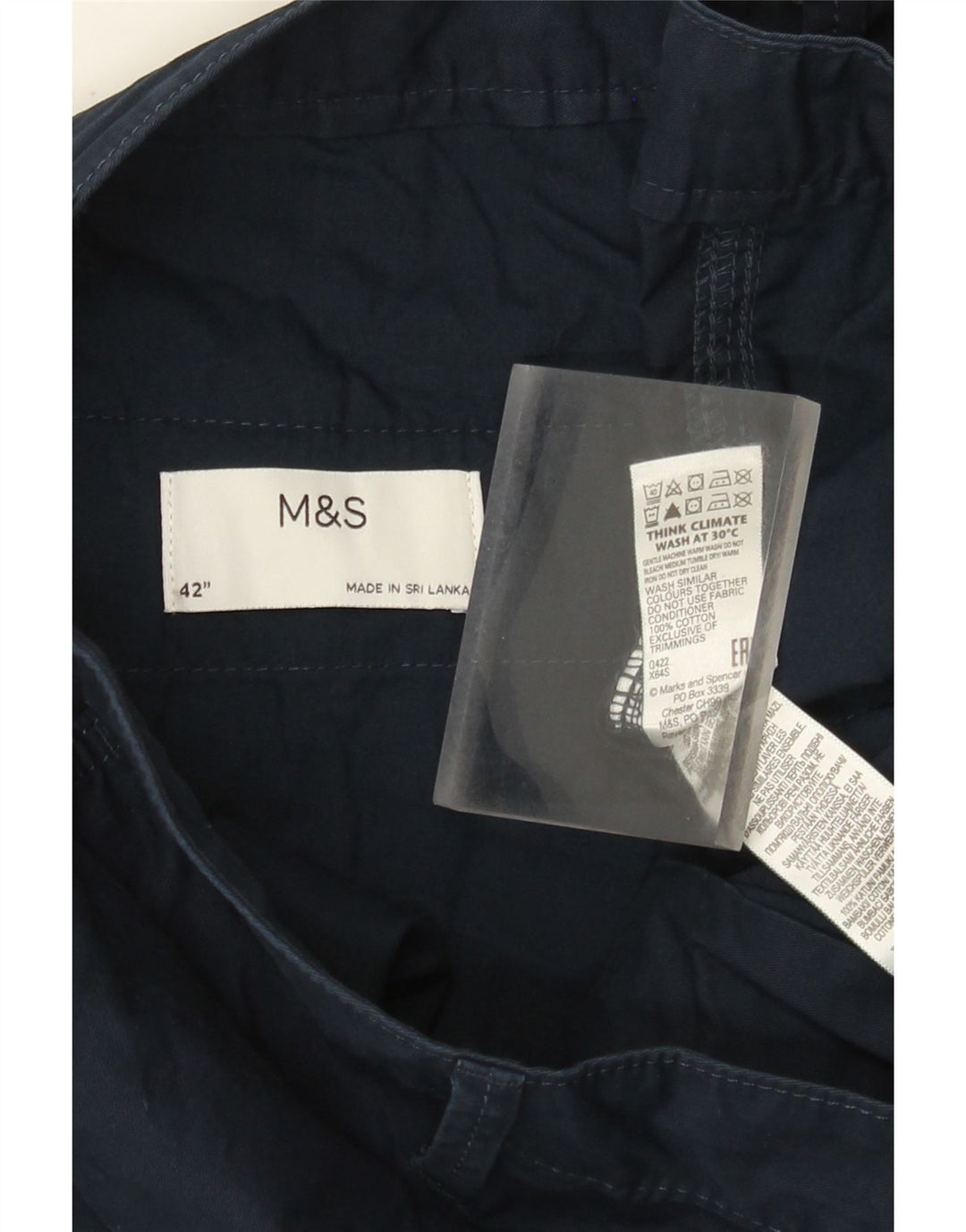 Marks & Spencer Pantalones cortos cargo para hombre W42 2XL Algodón azul marino