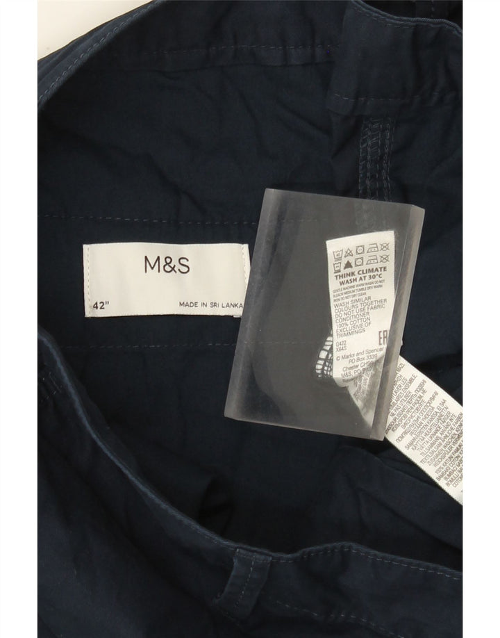 Marks & Spencer Pantalones cortos cargo para hombre W42 2XL Algodón azul marino