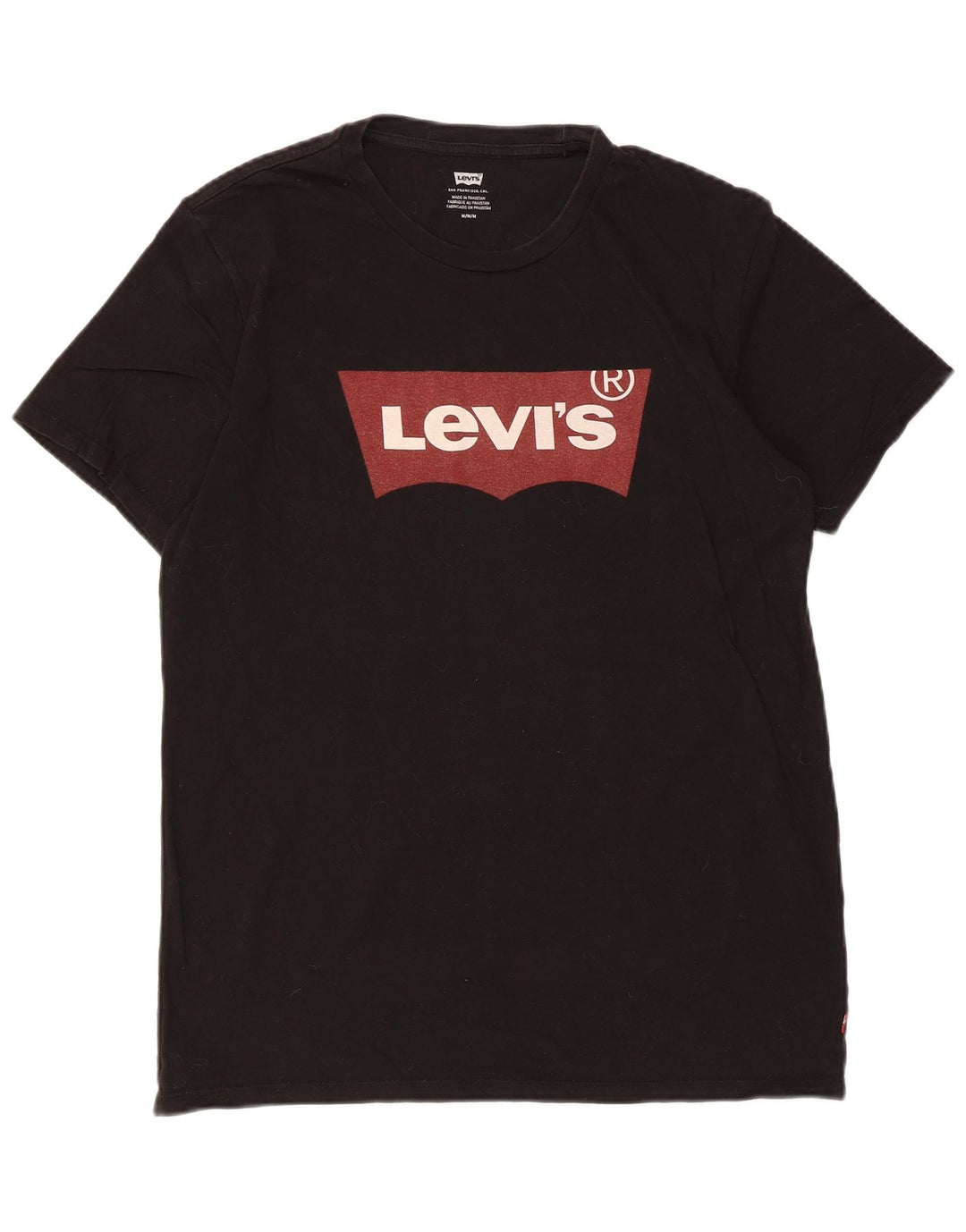 Levi's Camiseta gráfica para hombre Top Medium Black Cotton
