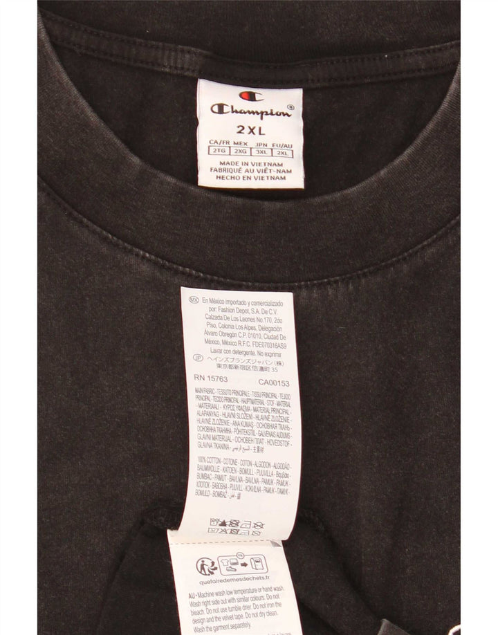 Champion Camiseta Hombre Top 2XL Algodón Negro