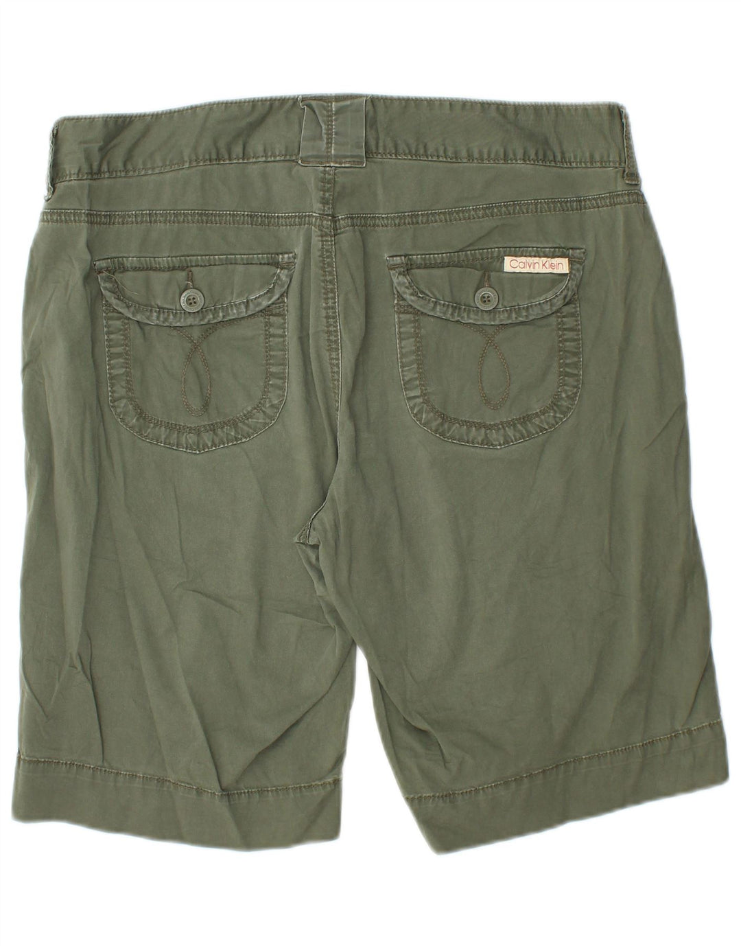 CALVIN KLEIN Pantalones cortos casuales para mujer US 14 XL W34 Algodón caqui