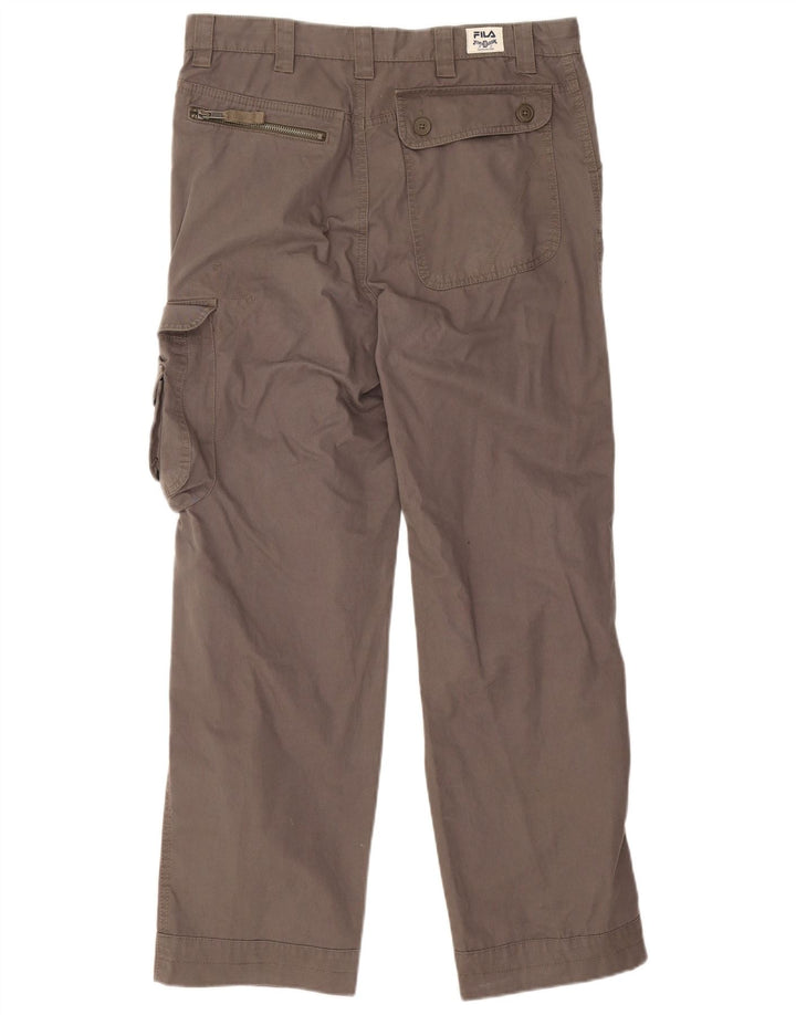 Fila Pantalón cargo recto para hombre W32 L28 Algodón marrón