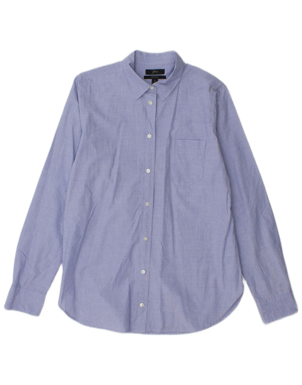 J. CREW Camisa clásica de ajuste clásico para mujer US 4 Pequeño Algodón azul