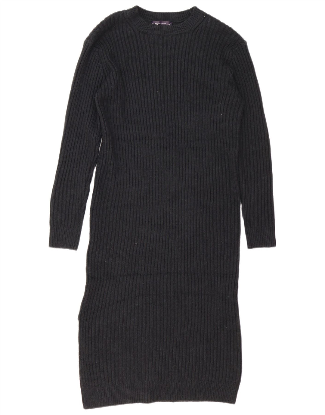 Marks & Spencer Vestido tipo jersey de manga larga para mujer UK 44 Mediano Negro