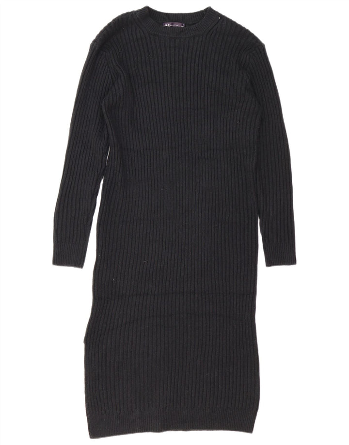 Marks & Spencer Vestido tipo jersey de manga larga para mujer UK 44 Mediano Negro