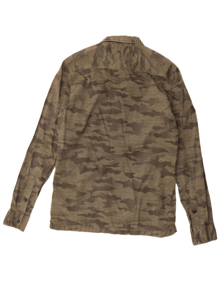 Superdry Camisa Militar De Algodón Camuflaje Caqui Mediano Hombre