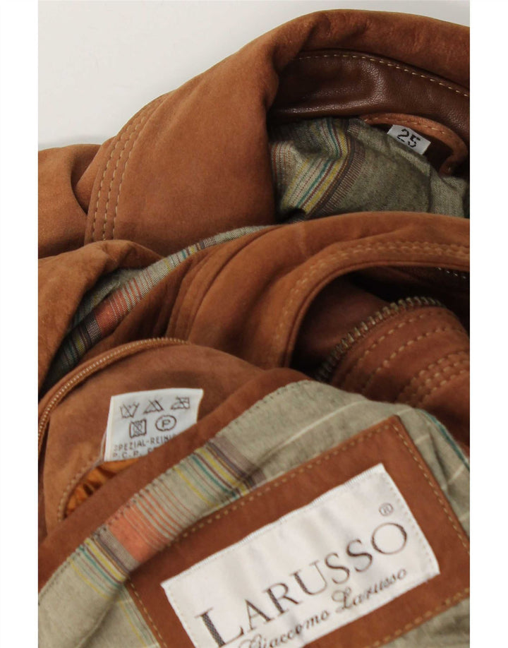 Giaccomo Larusso Chaqueta de ante para hombre UK 42 XL Cuero marrón