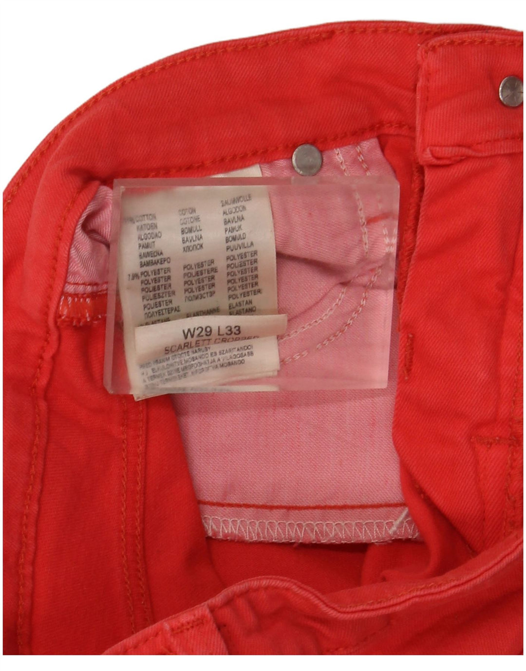LEE Mujer Scarlett Slim Jeans W29 L33 Algodón Rojo