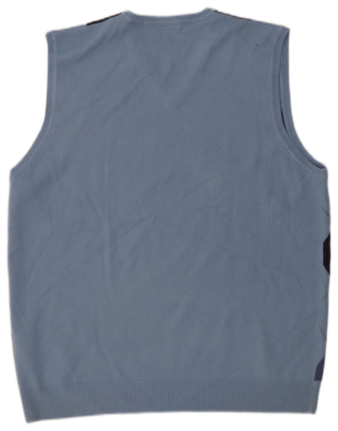Marks & Spencer Camiseta sin mangas con autógrafo para hombre, talla grande, azul Argyle/Diamante