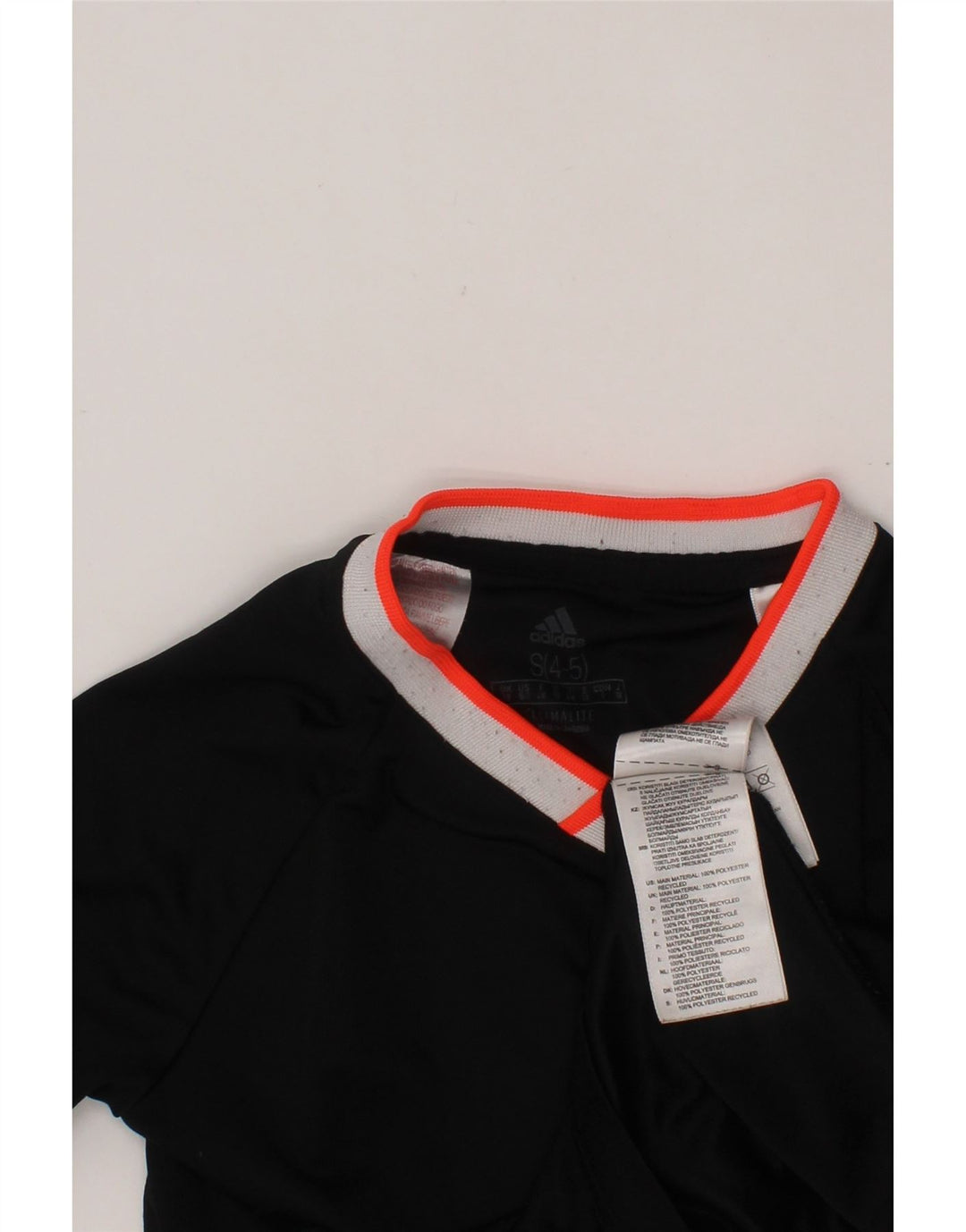ADIDAS Camiseta Climalite para niños 4-5 años Small Negro Poliéster