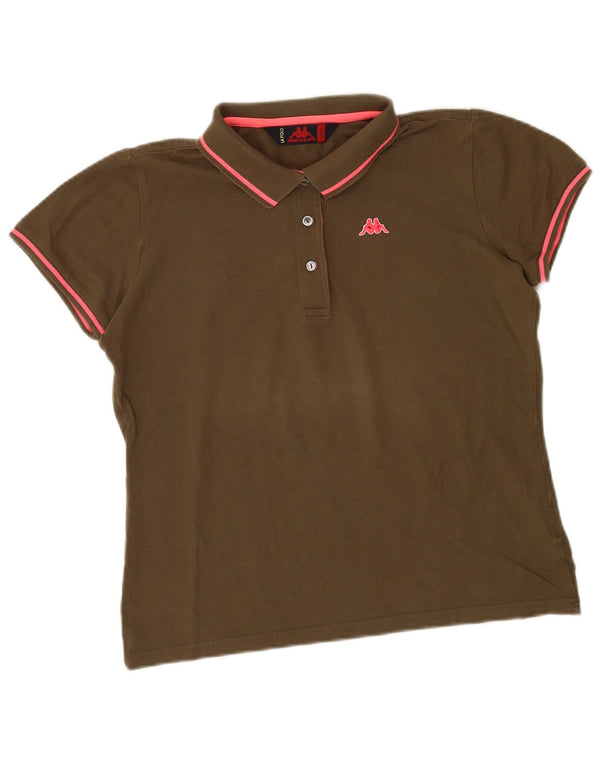 Kappa Polo para mujer UK 46 Large Caqui Algodón
