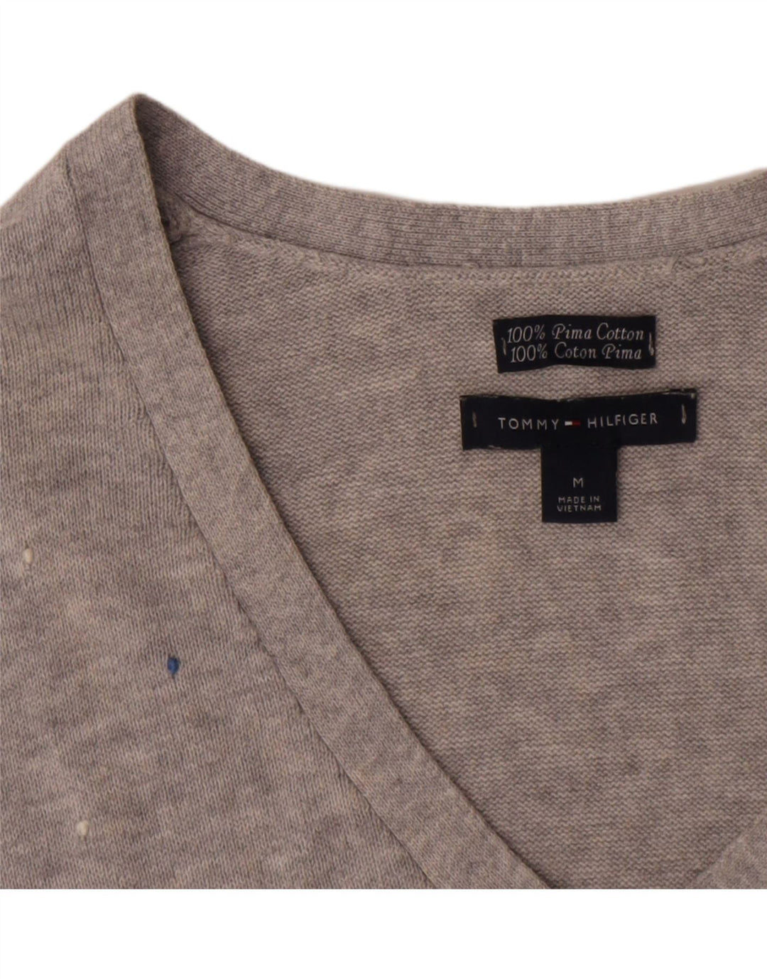 Tommy Hilfiger Top para mujer de manga larga UK 12 Algodón con lunares gris medio