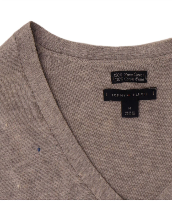 Tommy Hilfiger Top para mujer de manga larga UK 12 Algodón con lunares gris medio