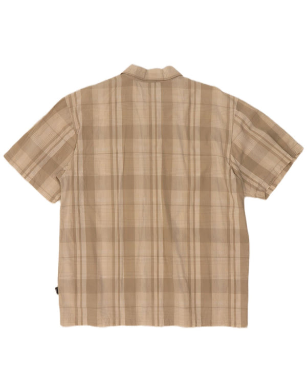 O'Neill Hombre Camisa De Manga Corta De Algodón A Cuadros Beige Medio