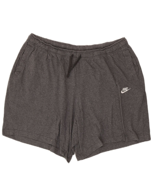 Nike - Pantalones cortos deportivos para hombre, talla 4XL, algodón gris