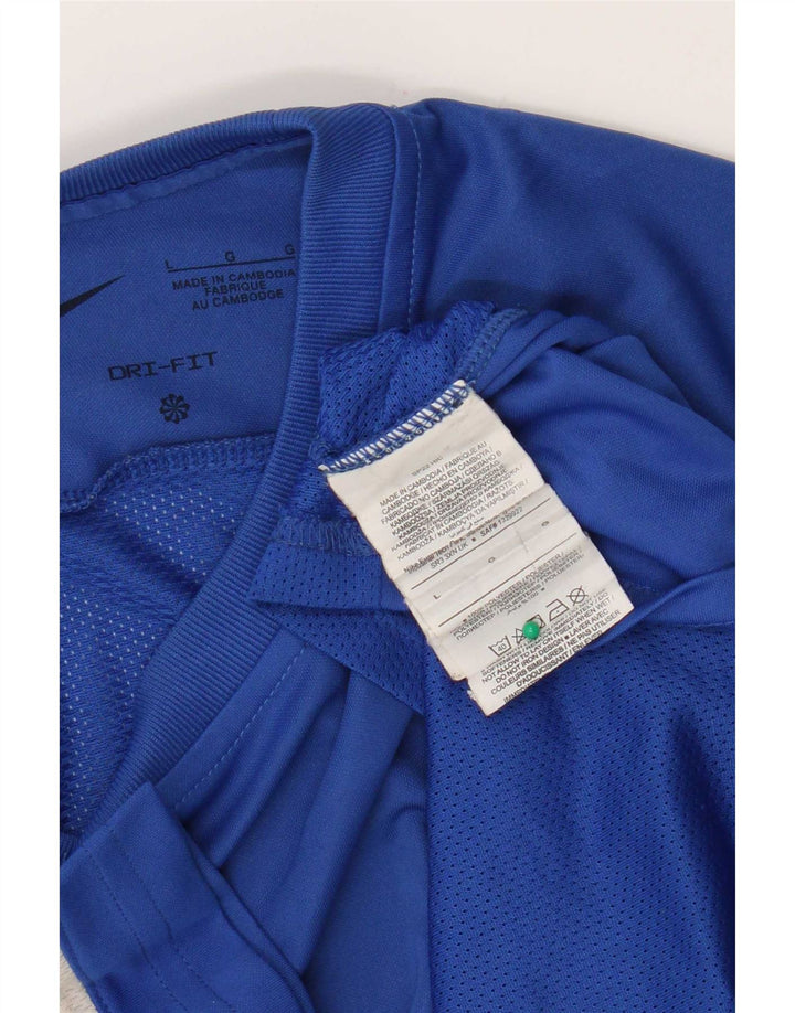 Camiseta Nike Dri Fit para hombre, talla grande, color azul, poliéster