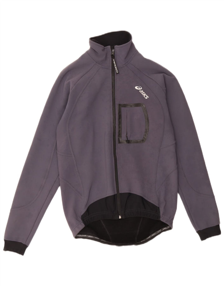 Asics Hombre Graphic Chándal Top Chaqueta Pequeña Gris Colorblock Poliéster