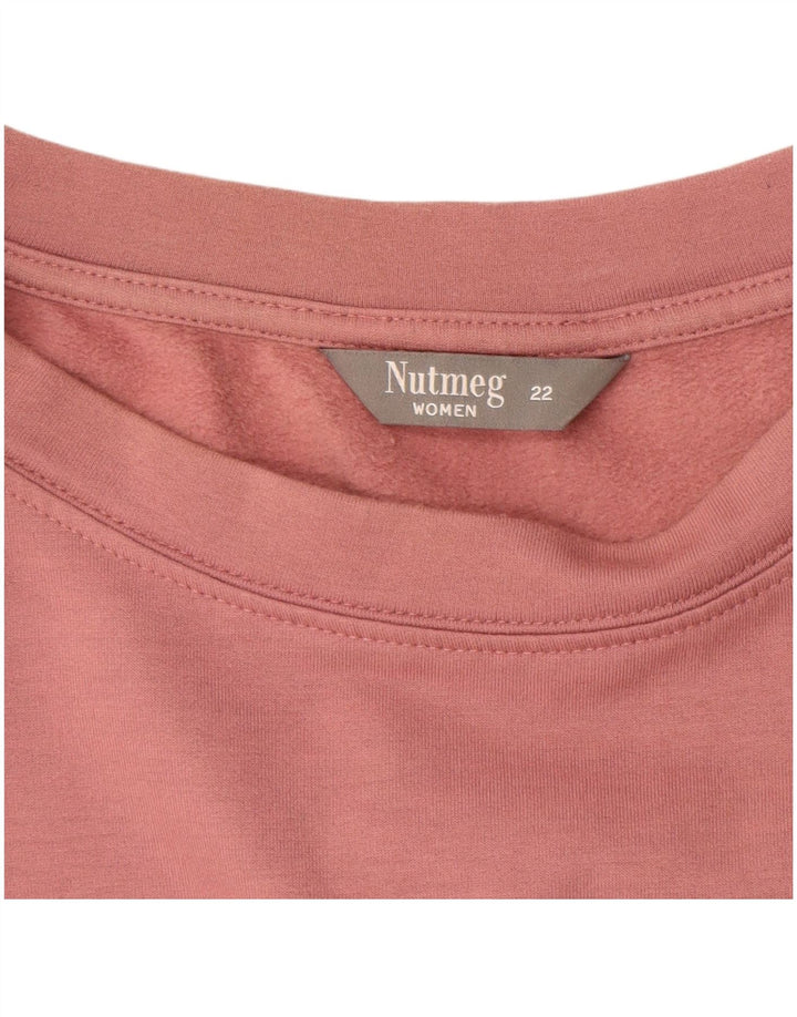 VINTAGE Sudadera de gran tamaño para mujer Jumper UK 22 3XL Poliéster rosa
