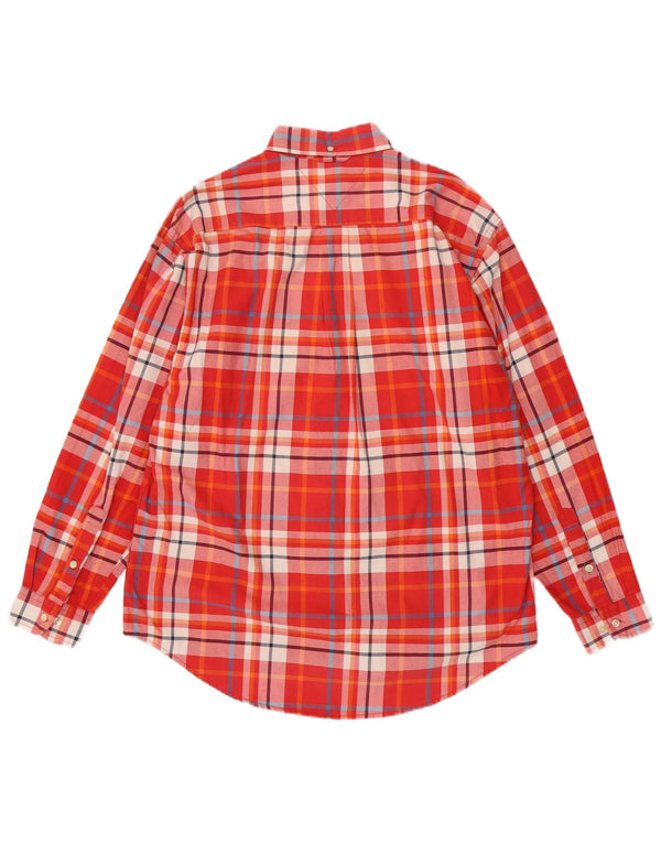 Camisa Tommy Hilfiger Hombre Algodón A Cuadros Rojo Mediano