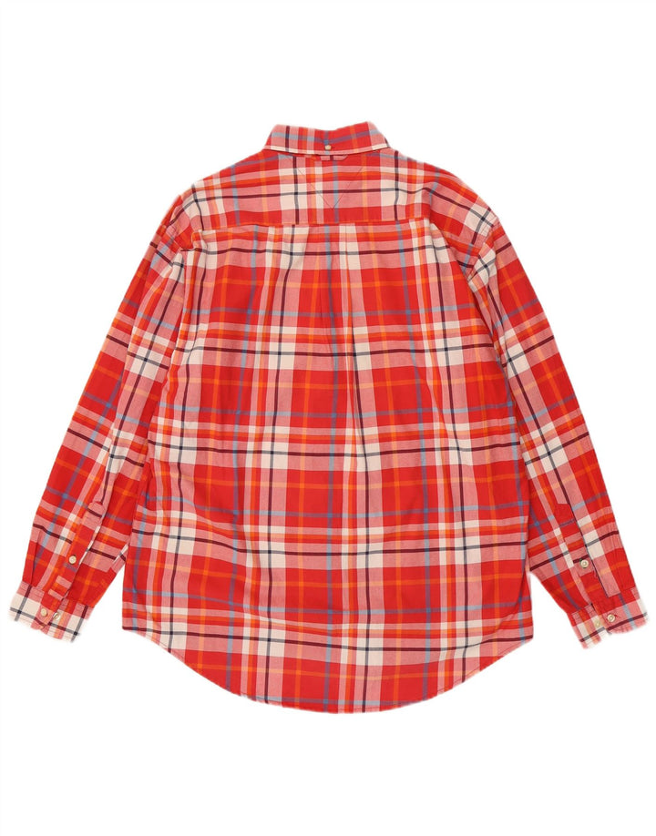 Camisa Tommy Hilfiger Hombre Algodón A Cuadros Rojo Mediano