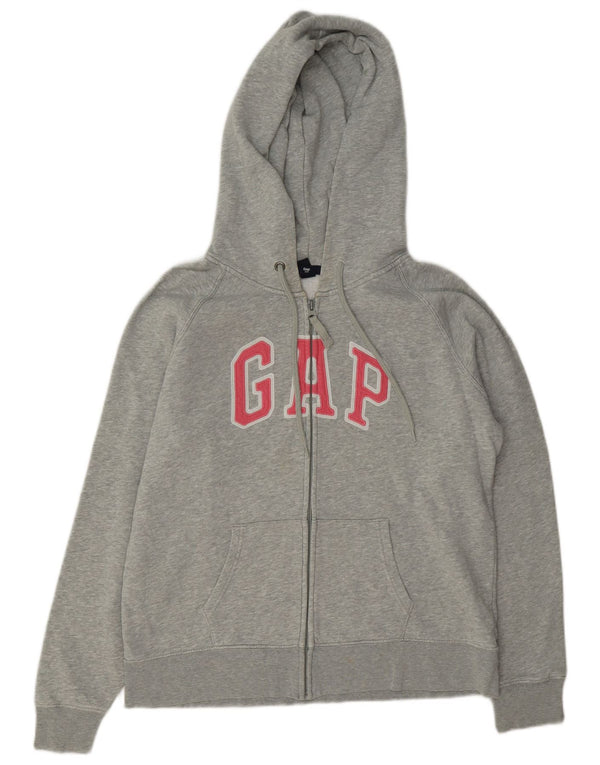 Gap Sudadera con capucha y cremallera gráfica para mujer UK 40 XL Algodón moteado gris